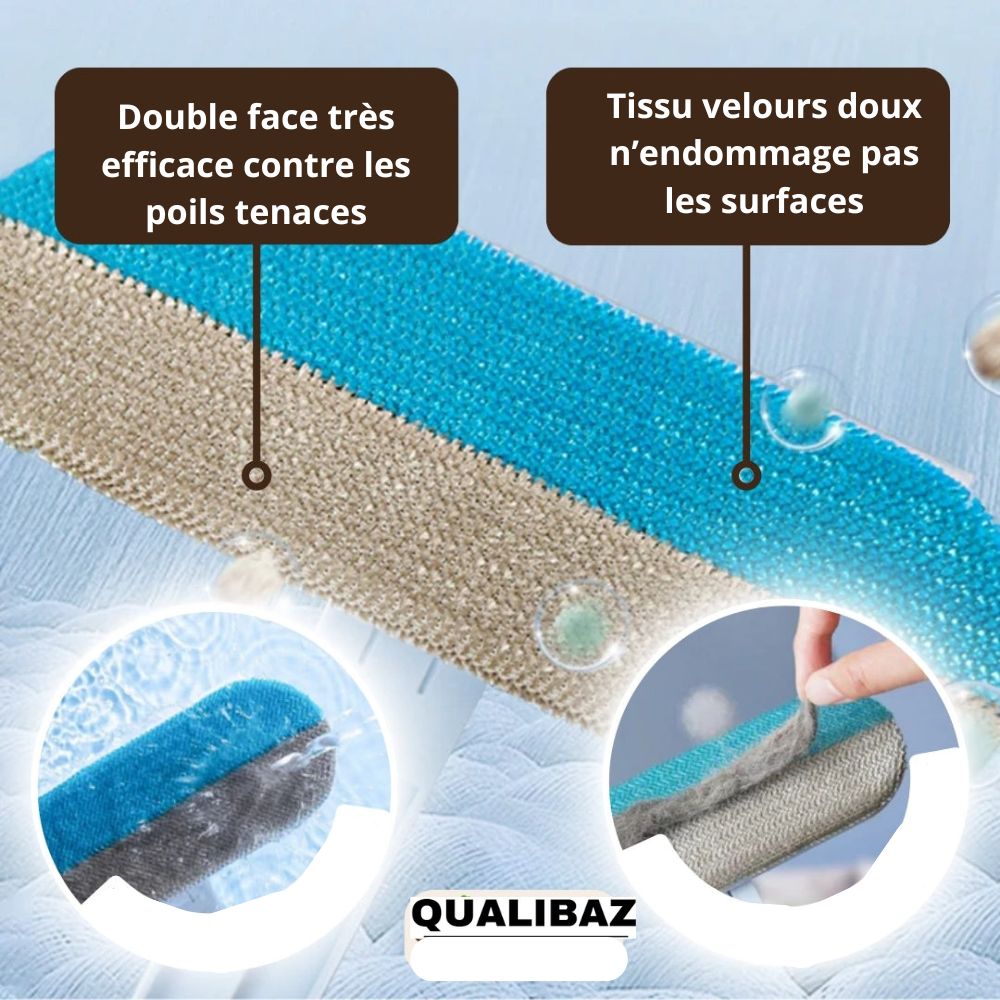 Qualibaz™ MultiSwipe Pro – Élimine les Poils d’Animaux sur Toutes les Surfaces