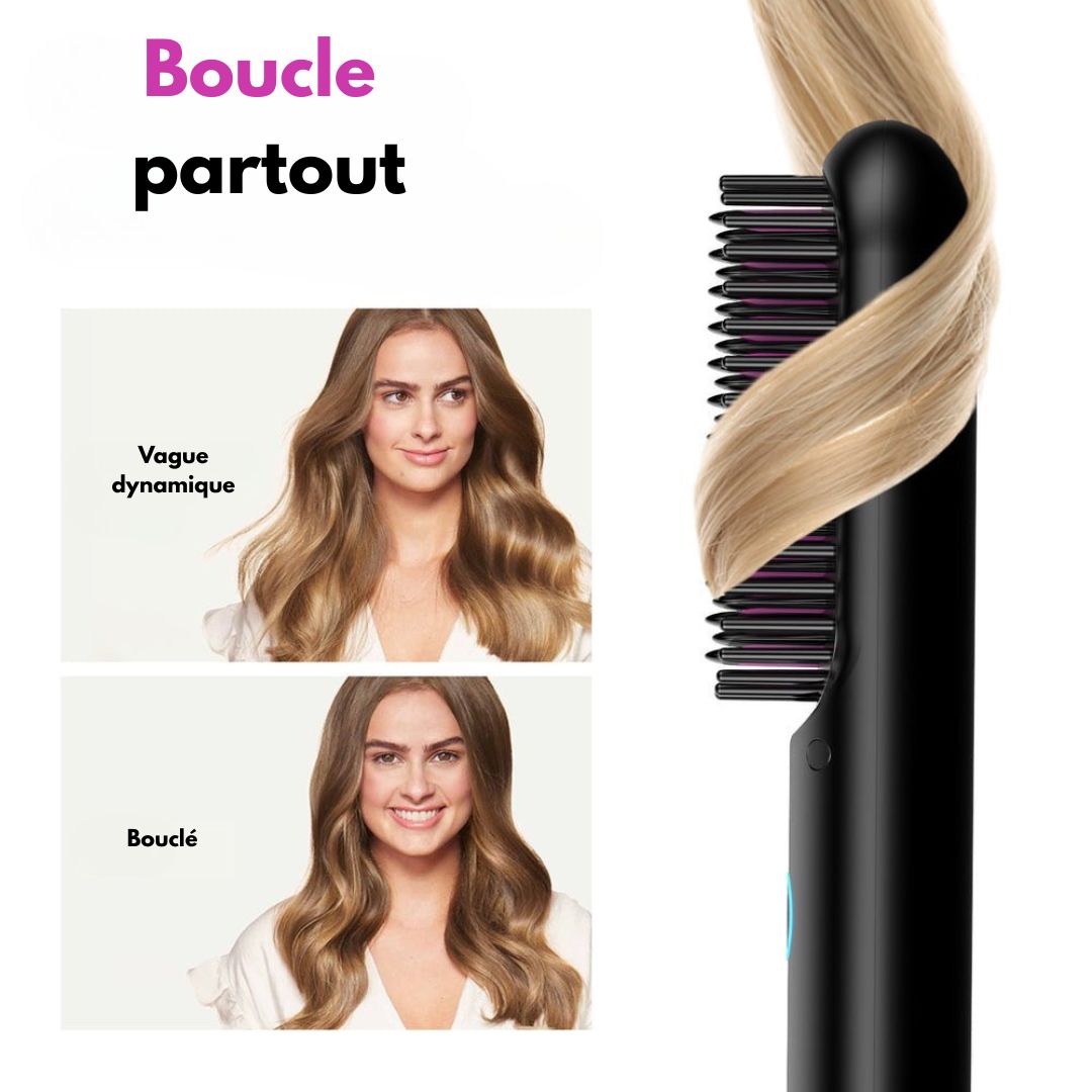 Brosse portable Qualibaz - Lisser, boucler, sécher