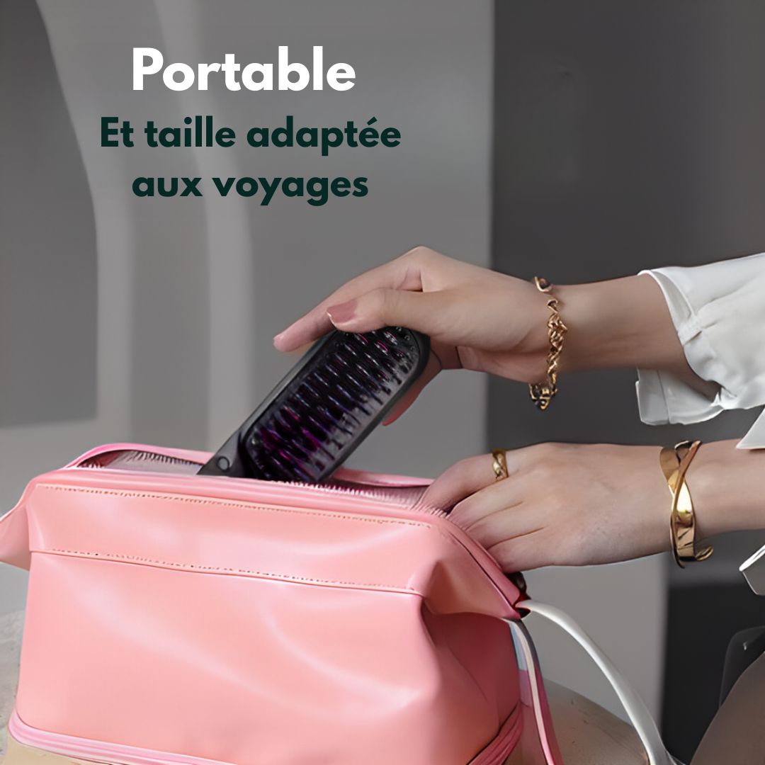 Brosse portable Qualibaz - Lisser, boucler, sécher