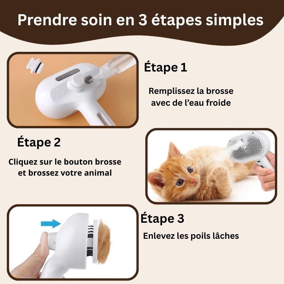 Qualibaz | Brosse professionnelle pour le soin du pelage des animaux de compagnie
